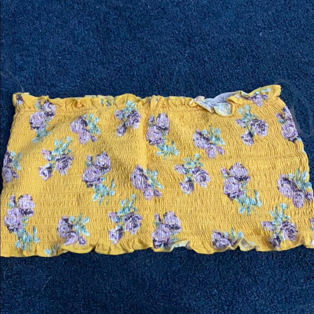 Yellow flower tube top